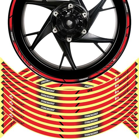 pcs   motorcycle reflective rim wheel decals wheel hub stickers motocross motogb
