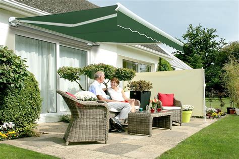 full cassette retractable electric awning plain green  projection amazoncouk