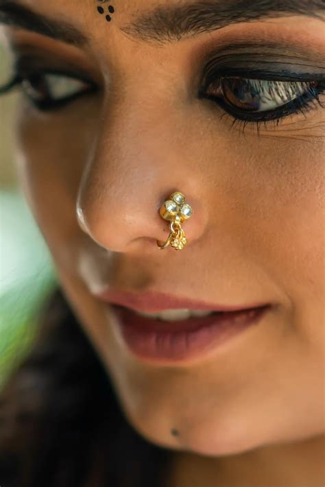 kundan nose pin nose pins nose rings indian jewellery etsy