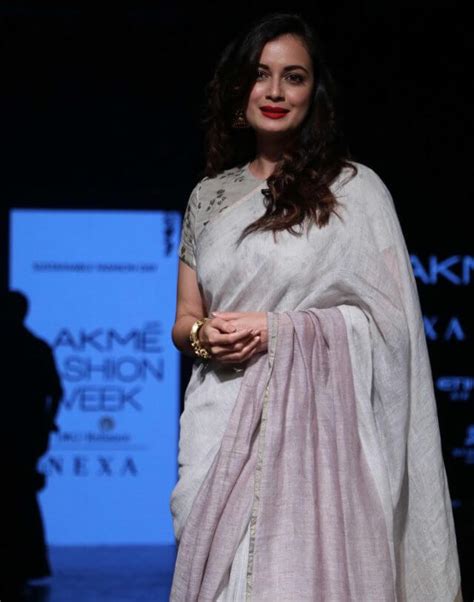 Dia Mirza In Hot White Saree At Lakme Fashion Week 2 Actress Album