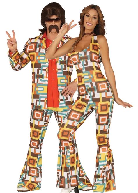Couples Matching Ladies And Mens Retro 70s 1970s Disco Fancy Dress