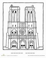 Coloring Cathédrale Ausmalen Frankreich Chocobo sketch template