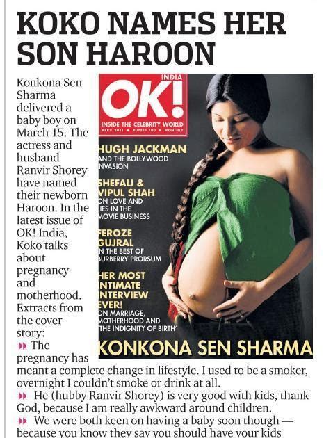 Asha Ashish Pregnant Konkona Sen Sharma On The Cover Of Ok India