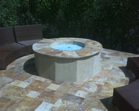 Custom Built Outdoor Gas Fire Pit With Crushed Glass Fire