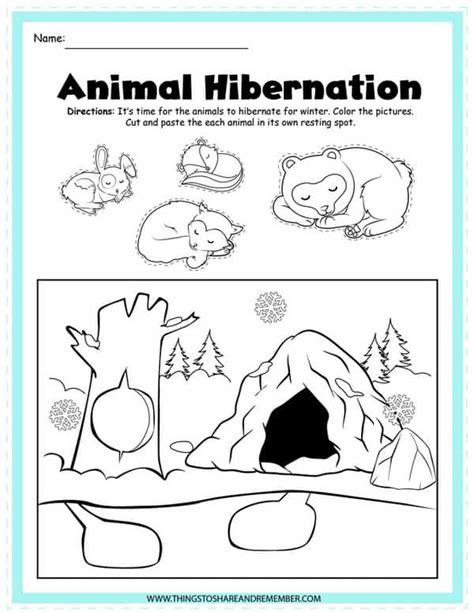 hibernating animals printables printable templates