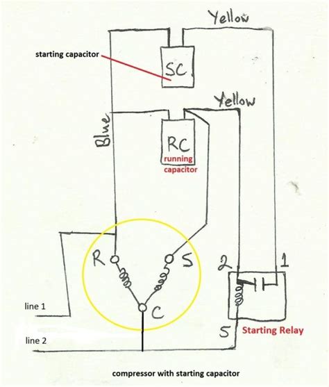 start capacitor wiring diagram  starting electrical wiring diagram compressor electrical