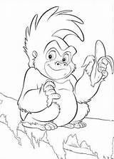 Tarzan Gorilla Coloring Pages Terk Baby Disney Print Little Drawing Printable Kids Colouring Sheets Banana Eat Clip Sketch Color Sheet sketch template