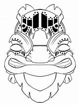Tiki Mask Template Drawing Printable Getdrawings Designs sketch template