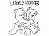 Bear Coloring Pages Care Bears Hugs Hug Printable Getcolorings Color Cartoon Print Uploaded User sketch template