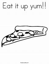 Pizza Coloring Slice Yum Eat Outline Cursive Twistynoodle Built California Usa Noodle Favorites Login Add sketch template
