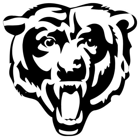 chicago bears black  white logo   chicago bears