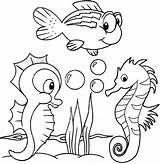 Coloring Seahorse Baby Pages Cartoon Animals Cute Sea Printable Color Horse Coloringpagesfortoddlers Creatures Kids Animal Ocean Seahorses Fun Original Pdf sketch template