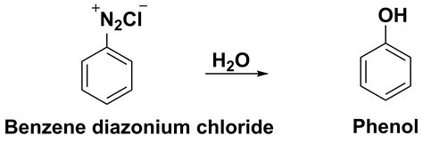 convert benzene diazonium chloride  phenol