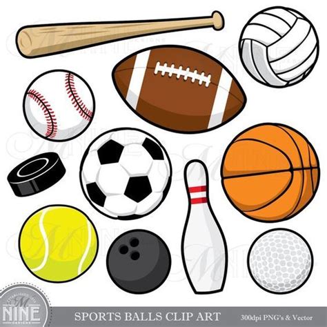 sports balls clip art sports balls clipart downloads etsy   sports balls ball