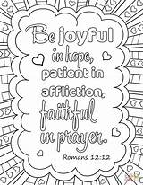 Coloring Prayer Hope Joyful Faithful Pages Patient Affliction Bible Verse Printable Sheets Romans Kids Lord Verses Lords Printables Scripture Choose sketch template