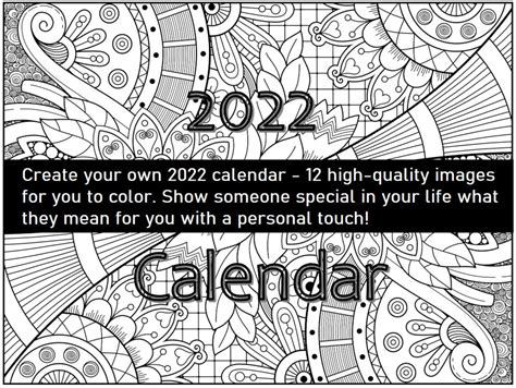 printable coloring calendar  printable calendar