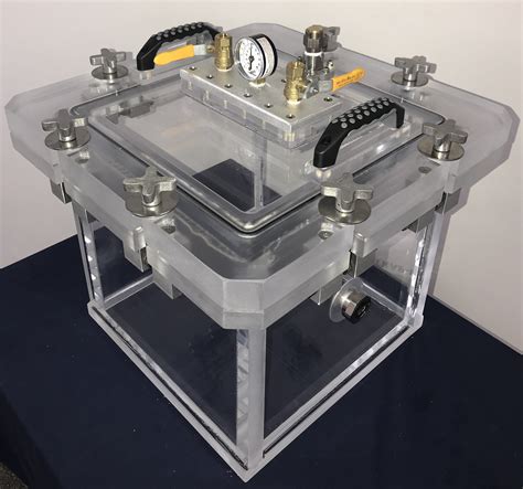 pressure  vacuum chamber clear acrylic   cube full vacuum   psig