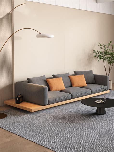 japanese style sofa solid wood sofa modern simple fabric low sofa