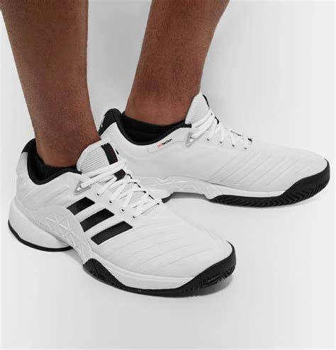 adidas originals barricade  rubber trimmed mesh tennis sneakers  white  men lyst