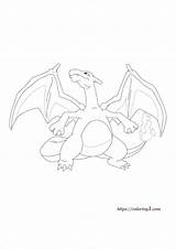 Charizard Pokemon sketch template