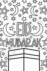 Eid Mubarak Kaaba sketch template