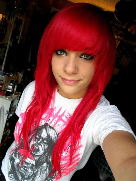 cute red hair bright red hair dyed hair hair