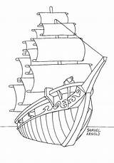 Caravel Galleon Clker sketch template