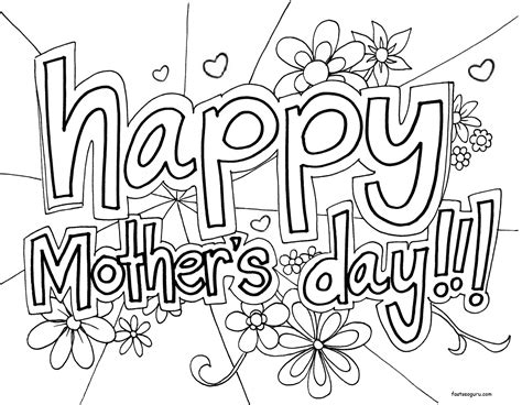 printable happy mothers day coloring  sheet