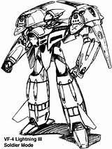 Vf Lightning Battloid Robotech Fighter Guardian sketch template