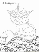 Vaporeon Coloring Pokemon Printable Pages Online Cartoons Color sketch template
