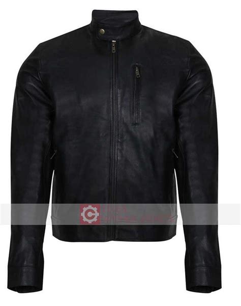 buy cheap black leather biker jacket mens