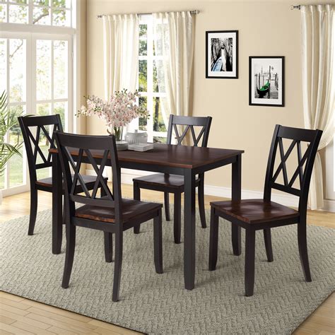 piece dining table set square kitchen table   chairs compact
