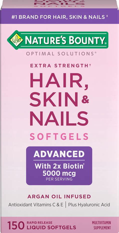 natures bounty hair skin nails rapid release softgels argan