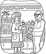 Pharmacist Colorear Coloring Farmacias sketch template