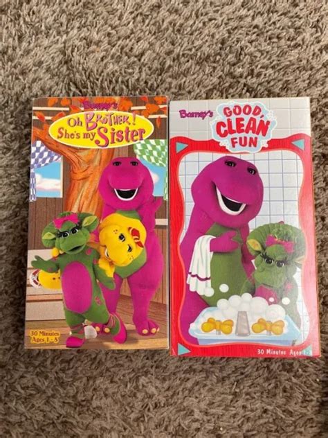 barney  pack good clean fun  brother shes  sister vhs   sleeve  picclick ca