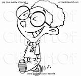 Nerd Boy Cartoon Clipart Happy African American Young Illustration Drawing Toonaday Royalty Walking Vector Getdrawings sketch template