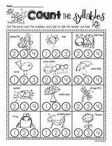 Syllables Kindergarten Syllable Literacy Counting Spanish sketch template
