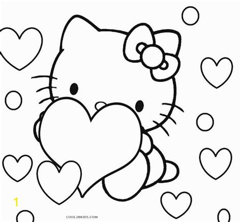 kitty valentines day coloring pages printable divyajananiorg