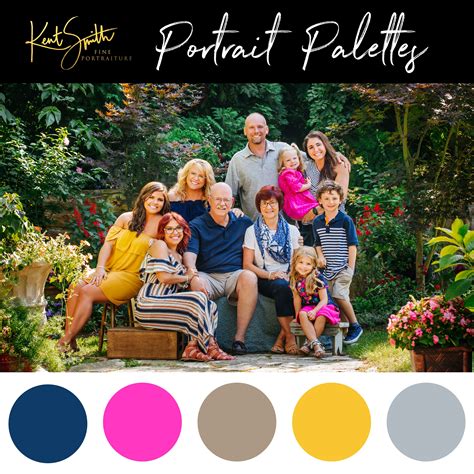 family  posing   photo   garden  color swatches