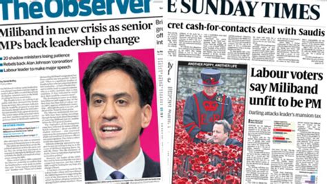 newspaper headlines ed s new leadership crisis bbc news