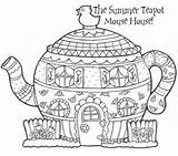 Teapot Coloring Pages Adults Summer House Mouse Cliparts Marginalia Template Book Favorites Add sketch template