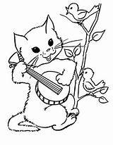 Katze Banjo Spielt Ausmalbild Ausmalbilder Katzen Ausdrucken Auswählen sketch template