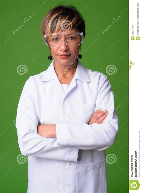 Mature Beautiful Multi Ethnic Woman Doctor Wearing