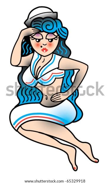 tattoo design vintage pinup sailor girl stock vector royalty free