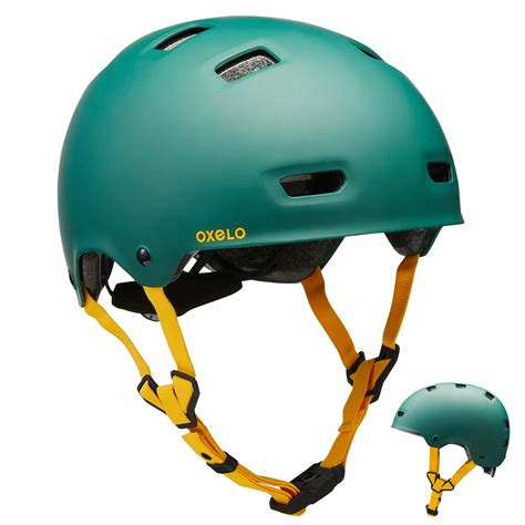 oxelo helm voor skeeleren skateboarden steppen mf urban green decathlonnl