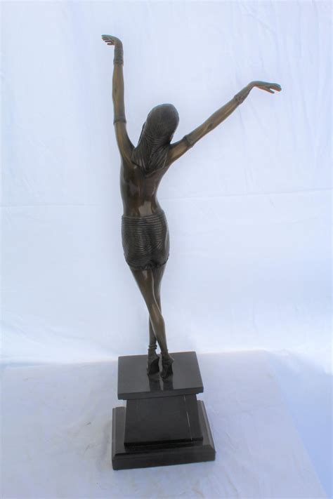 art deco sculpture egyptian dancer after d h chiparus bronze marble