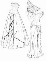Fancy Pages Dress Coloring Template sketch template
