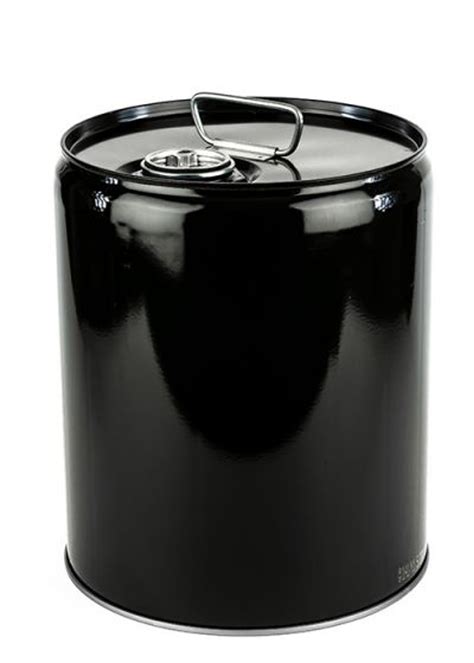 gallon steel pail closed head unlined fitting black