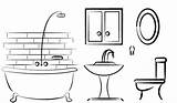 Bathroom sketch template