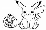 Pikachu Halloween Pokemon Cartoon sketch template